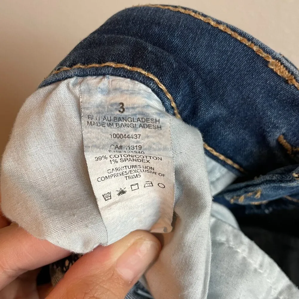 Garage Super Soft High Rise Premium Blue Denim Jean Shorts Cuffed Women's Size 3 - Image 7