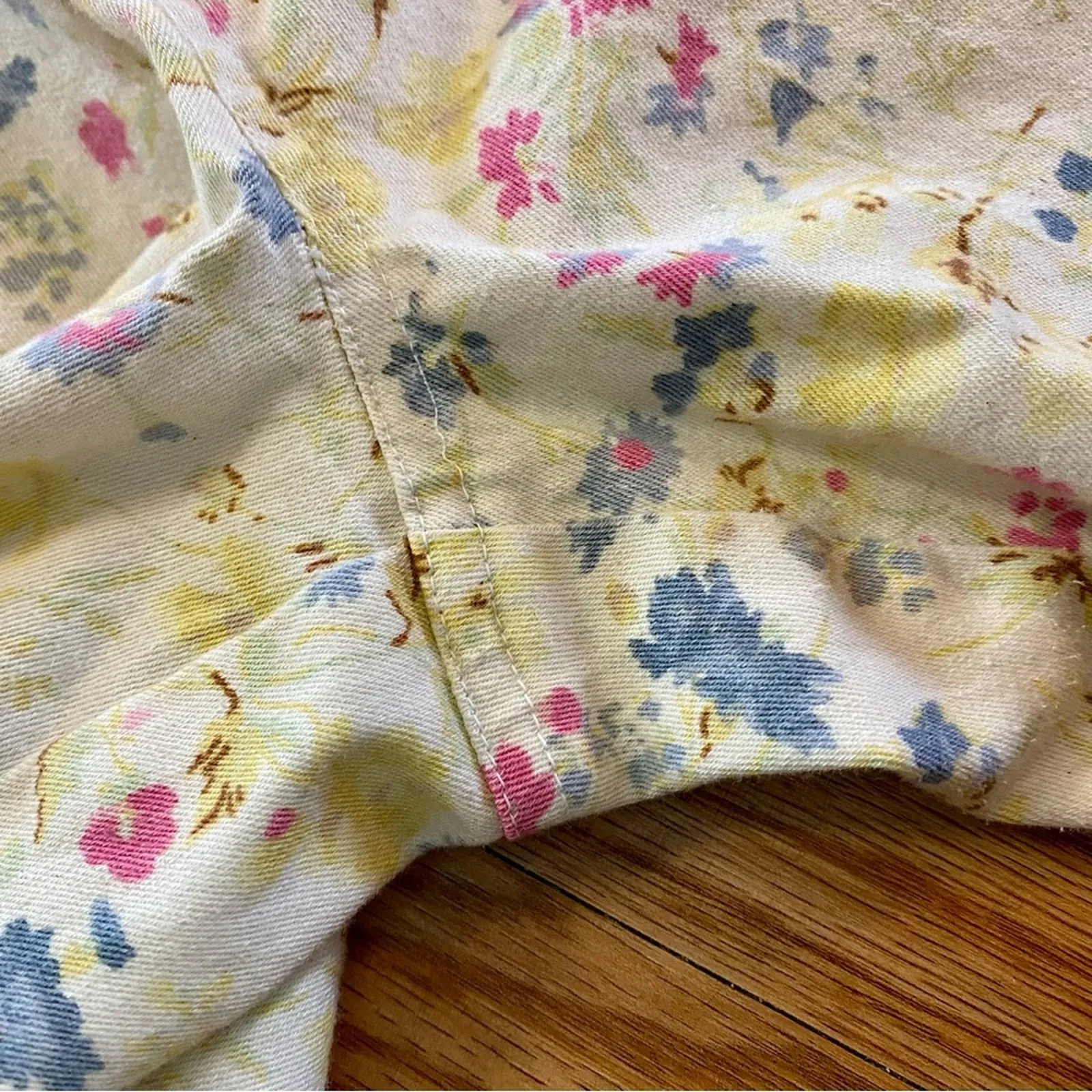 Coldwater Creek Vintage Yellow Pastel Floral Pants Jeans Womens 8 - Image 6