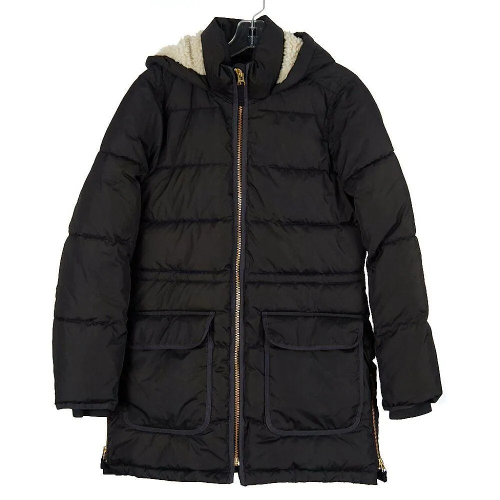 J Crew Factory Vail Puffer Coat in Black Women's XS NWOT - Image 2