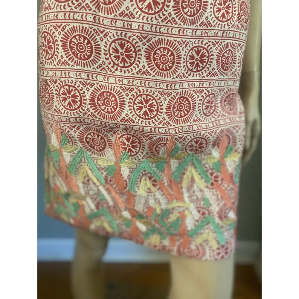 ESLEY RED EMBROIDERED‎ SHEATH DRESS SZ SMALL - Image 5