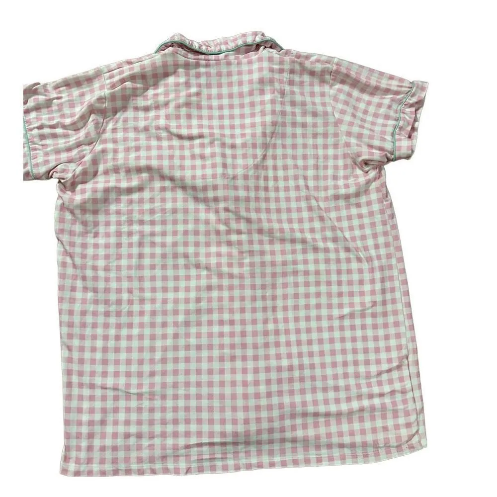 Night Fox womens pink gingham pajama shorts set sz M Size M - Image 9