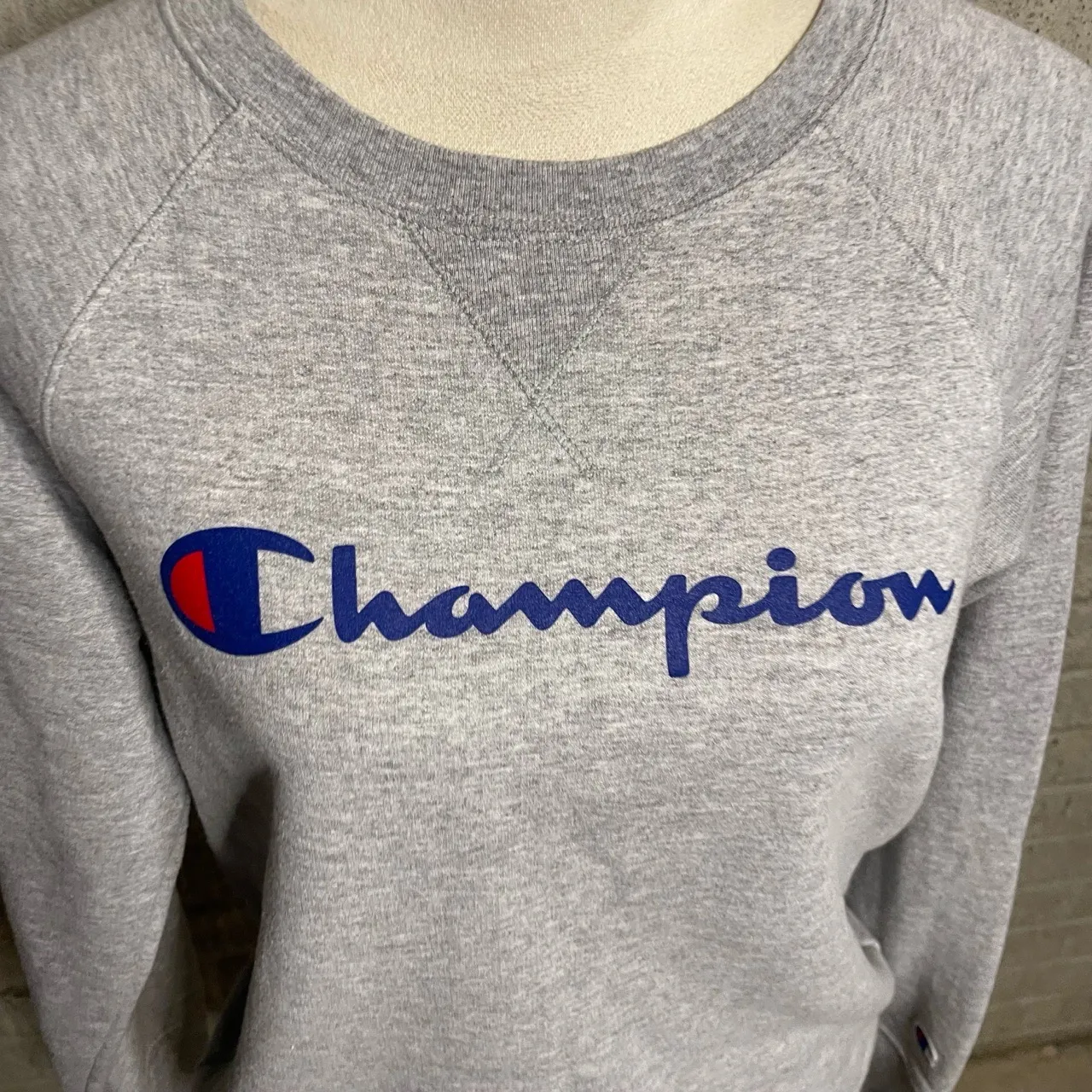 Champion‎ Womens Gray Crew Neck Long Sleeve Logo Casual Sweatshirt Size M Size M - Image 2
