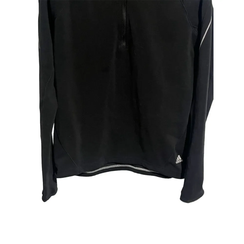Adidas Jacket Womens Large Long Sleeve 1/4 Zip Pullover Black Activewear Top - Image 4