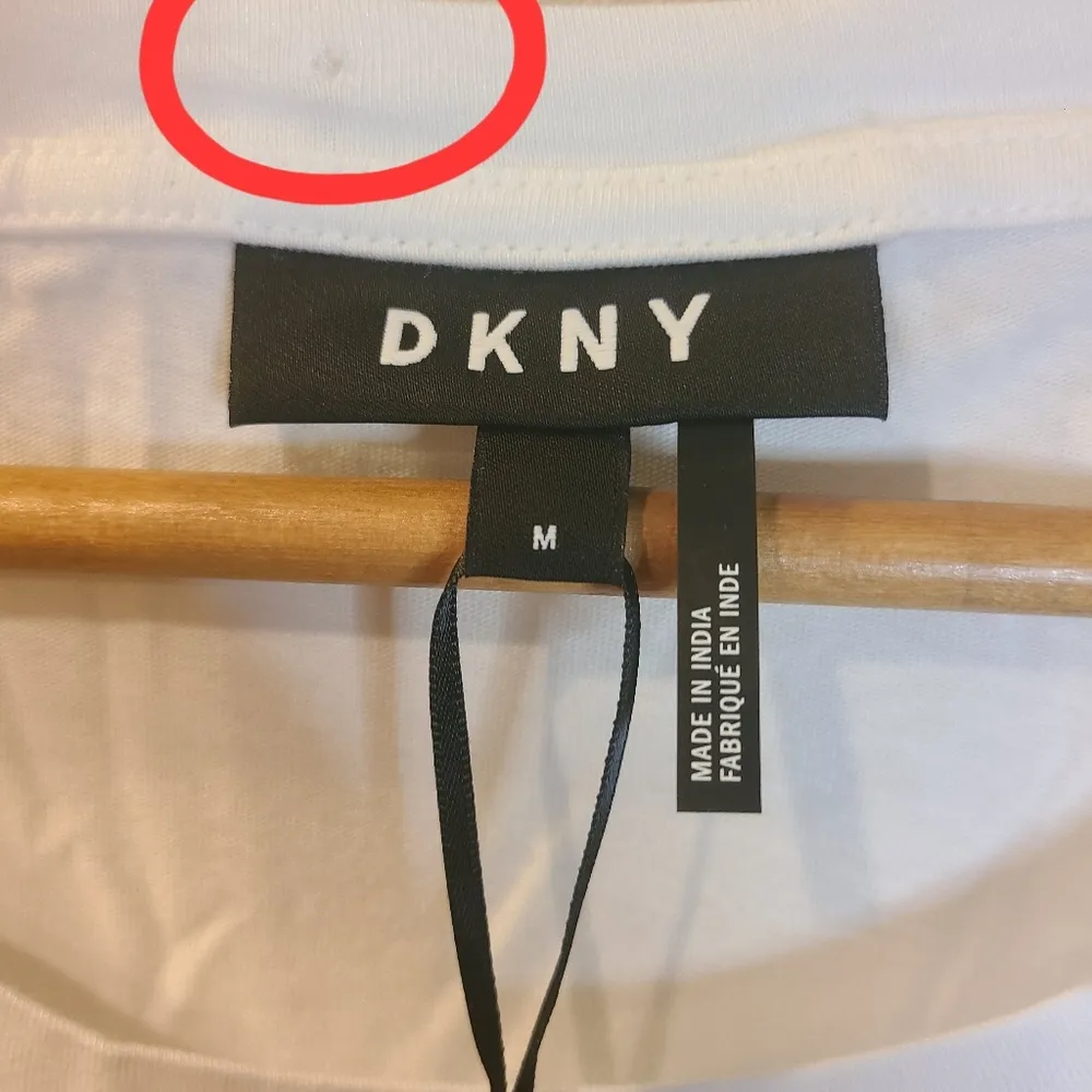 DKNY White Silver Logo Over Sized Medium Shirt** - Image 7