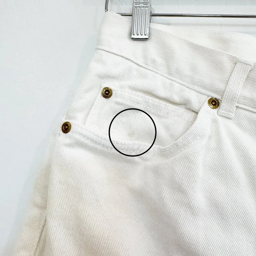 St. John Denim High Rise Straight Leg Jeans Rigid White Casual Preppy‎ Size 10 - Image 6