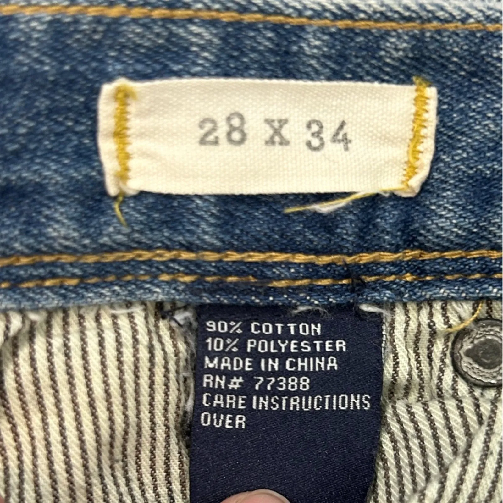 Madewell Rail Straight Jeans Medium Light Wash Low Rise Size 28x34 - Image 10