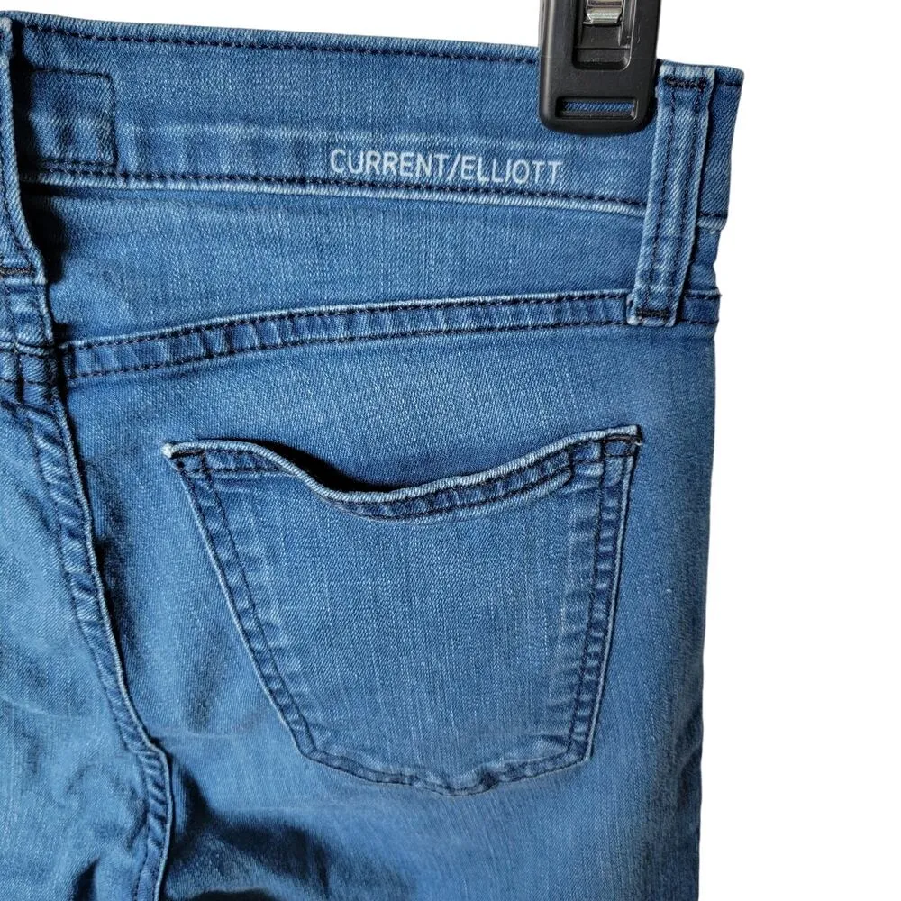 Current Elliott Dark Wash Indigo High Rise USA Made Ankle Skinny Jeans Size 26 - Image 7