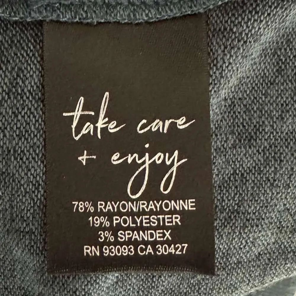 NZT Nic + Zoe Sweet Dreams Snap Neck Tee Sweater Turtleneck True Ocean - Small - Image 6