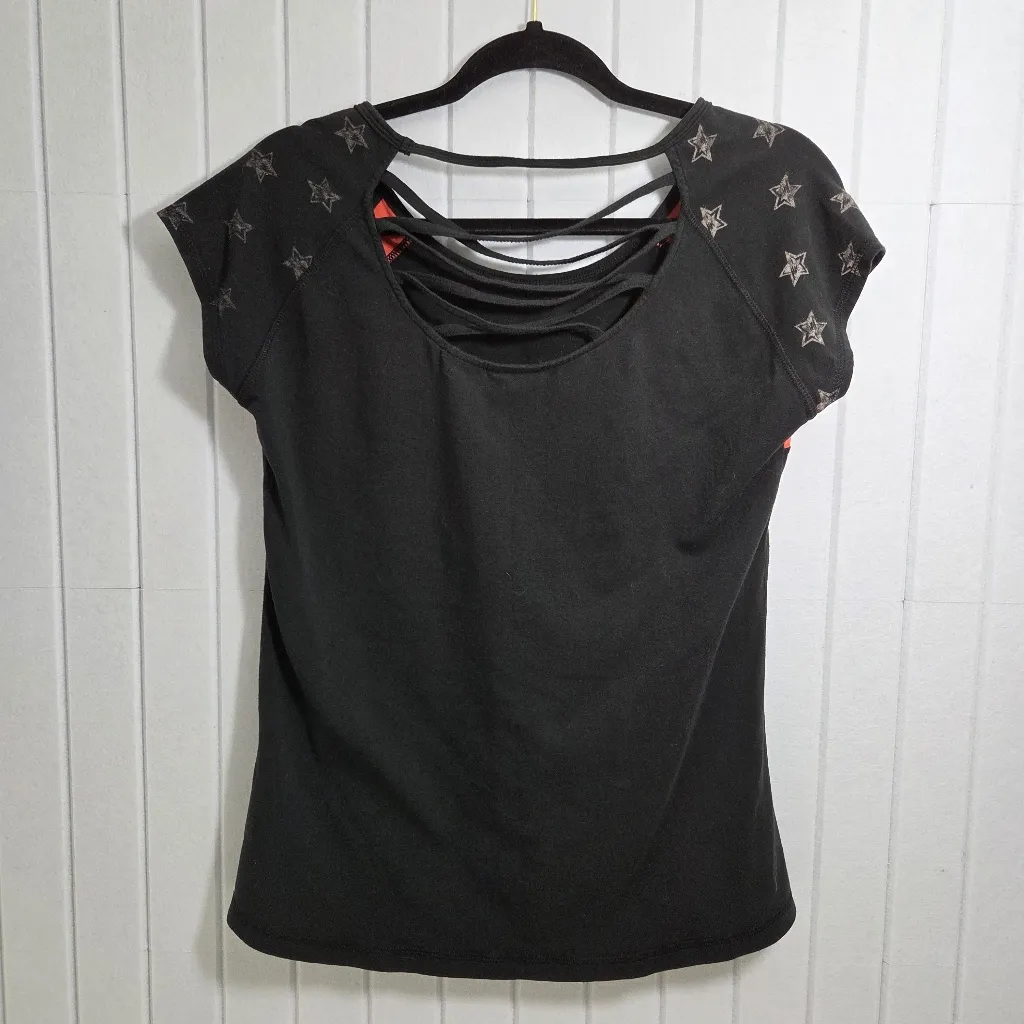 Harley Davidson Cross Back Graphic Cap Sleeve Tshirt‎ Black Size L Size L - Image 4