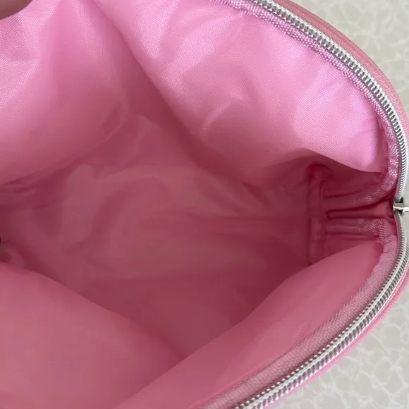 Bebe Pink All Over Logo Cosmetic Bag Makeup Pouch Zipper Closure NWOT - Image 7