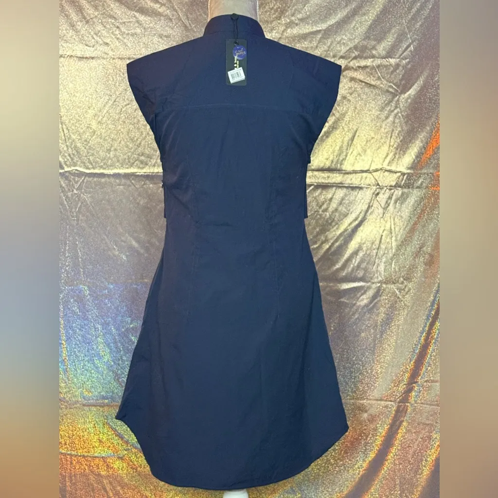 Rag & Bone Louisa Poplin Mini Dress in Navy - Image 2