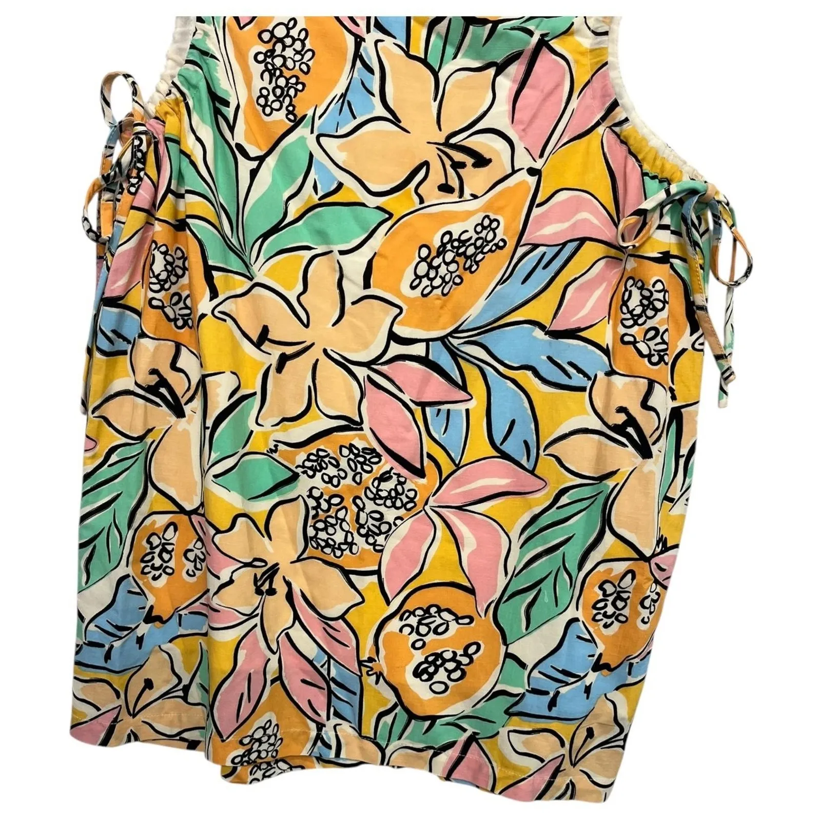 ASTR The Label Dress Womens XS Orange Talula Tropical Papaya Cutout Linen Blend - Image 7