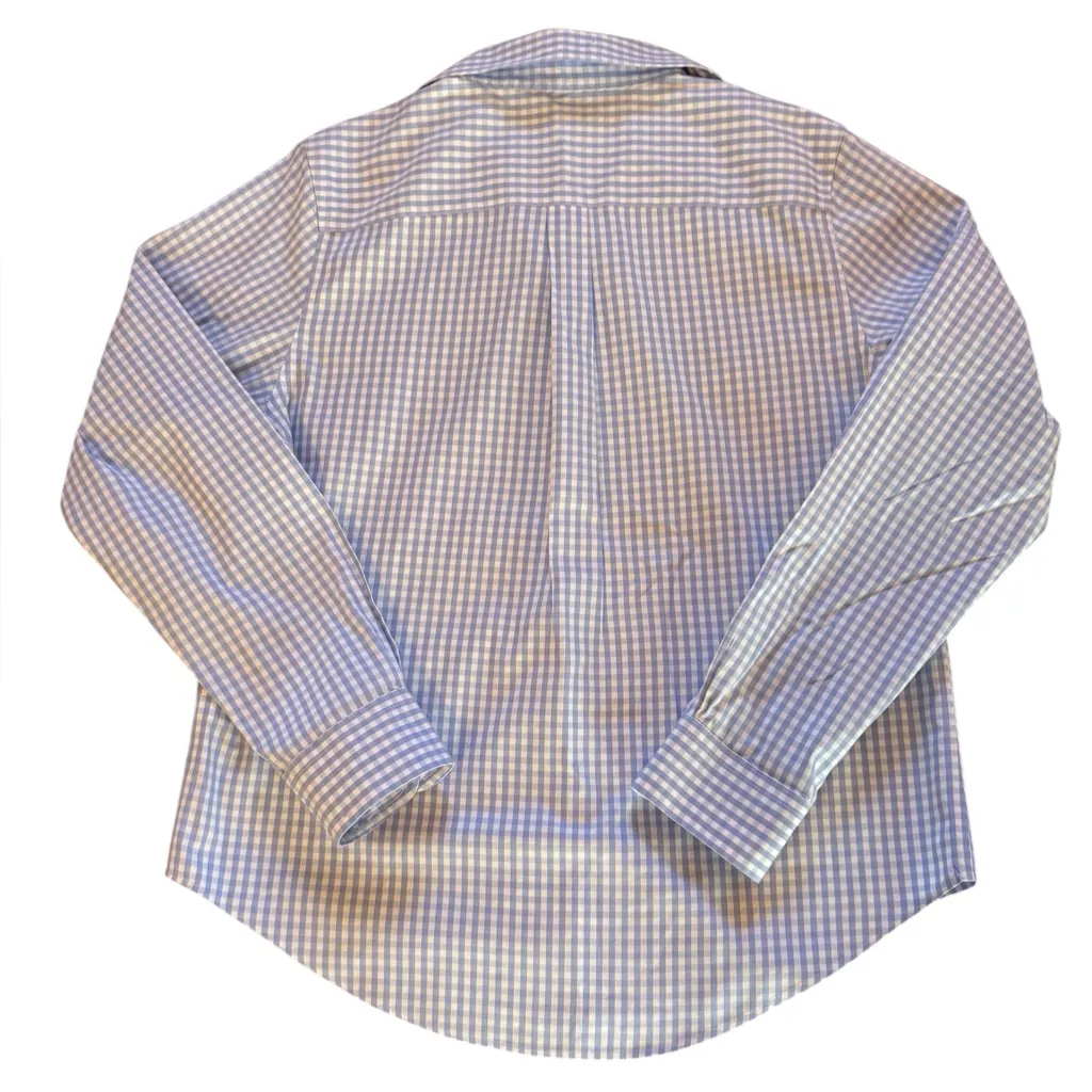 LL Bean Wrinkle Resistant Plaid Button Up Shirt Long Sleeve Cotton Women XS Pet Blue Size undefined - Image 2