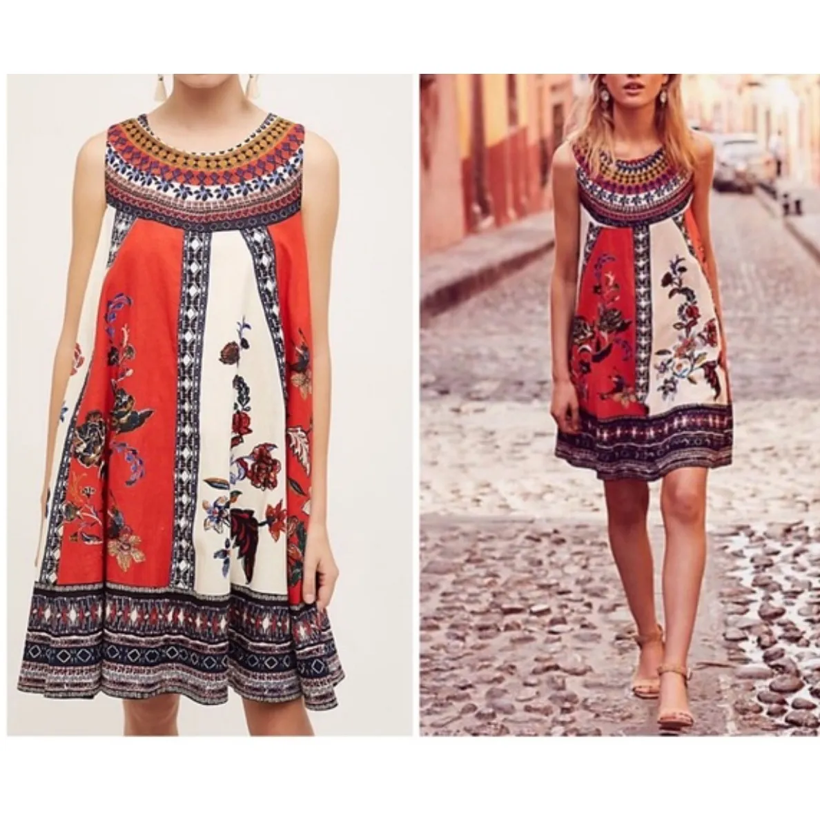 Maeve Sleeveless Dress Floral Print Boho Casual Summer XS - Image 2