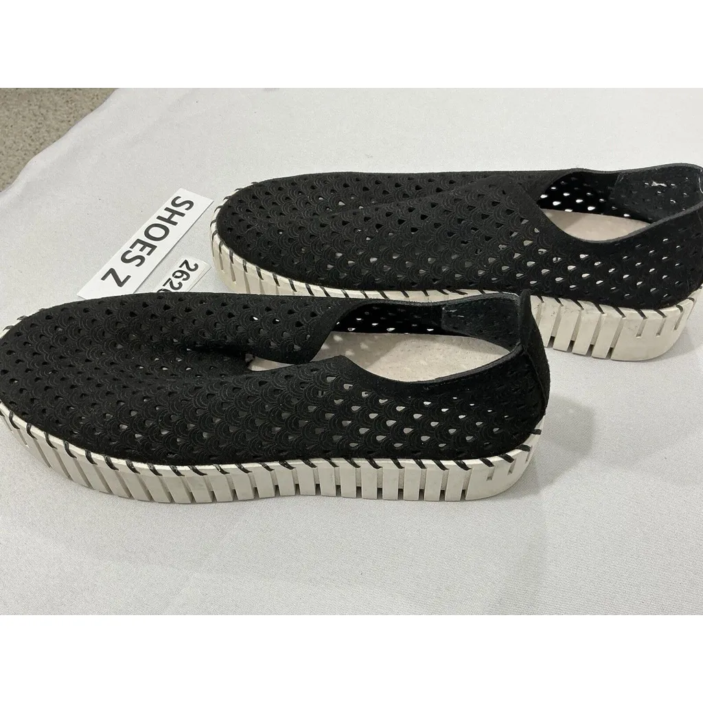 Womans Project Cloud Memory Foam Size 11 Perforated Slip On Platform Sneakers Black - Image 3