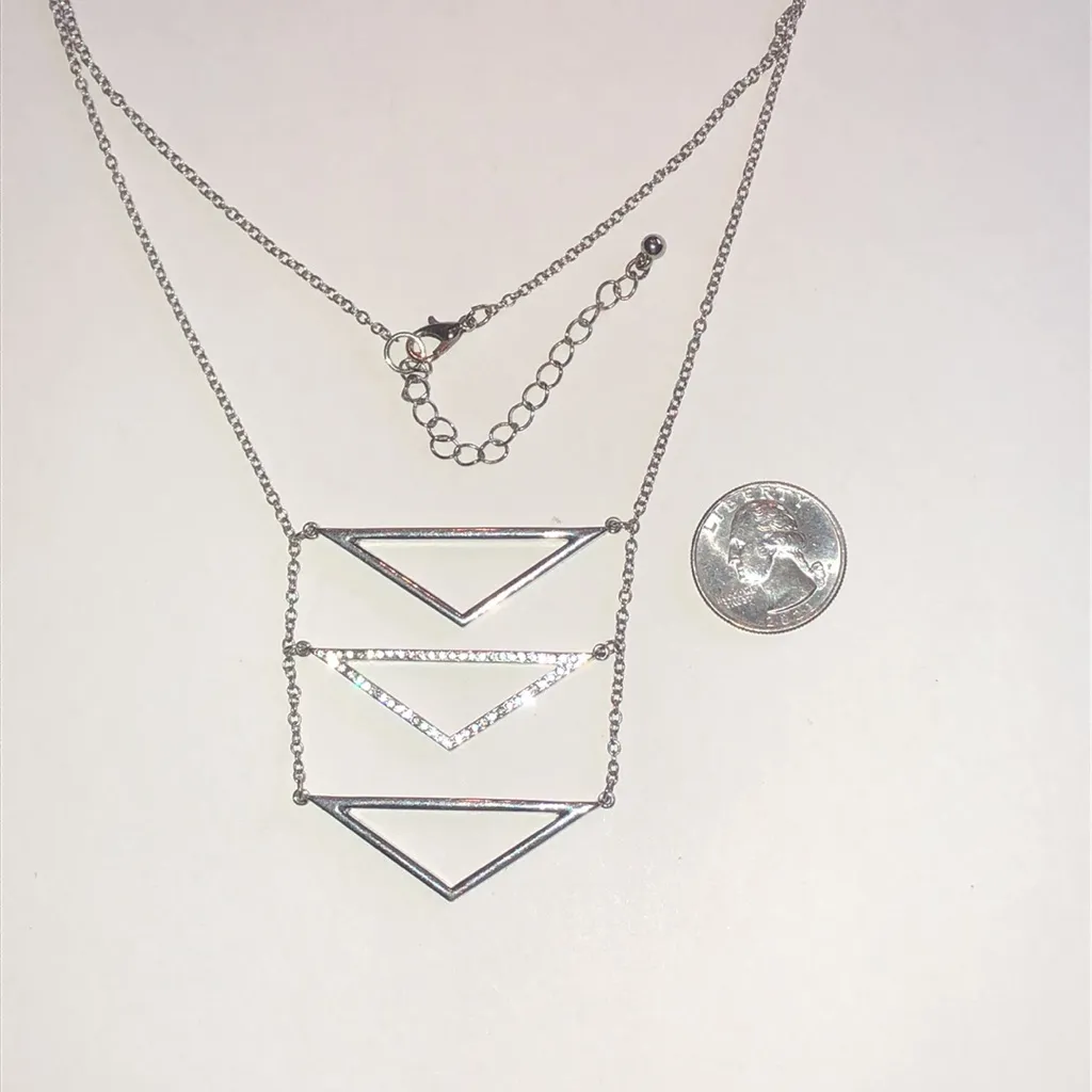 Elegant Silver Tone Layered Boho Necklace - Image 4