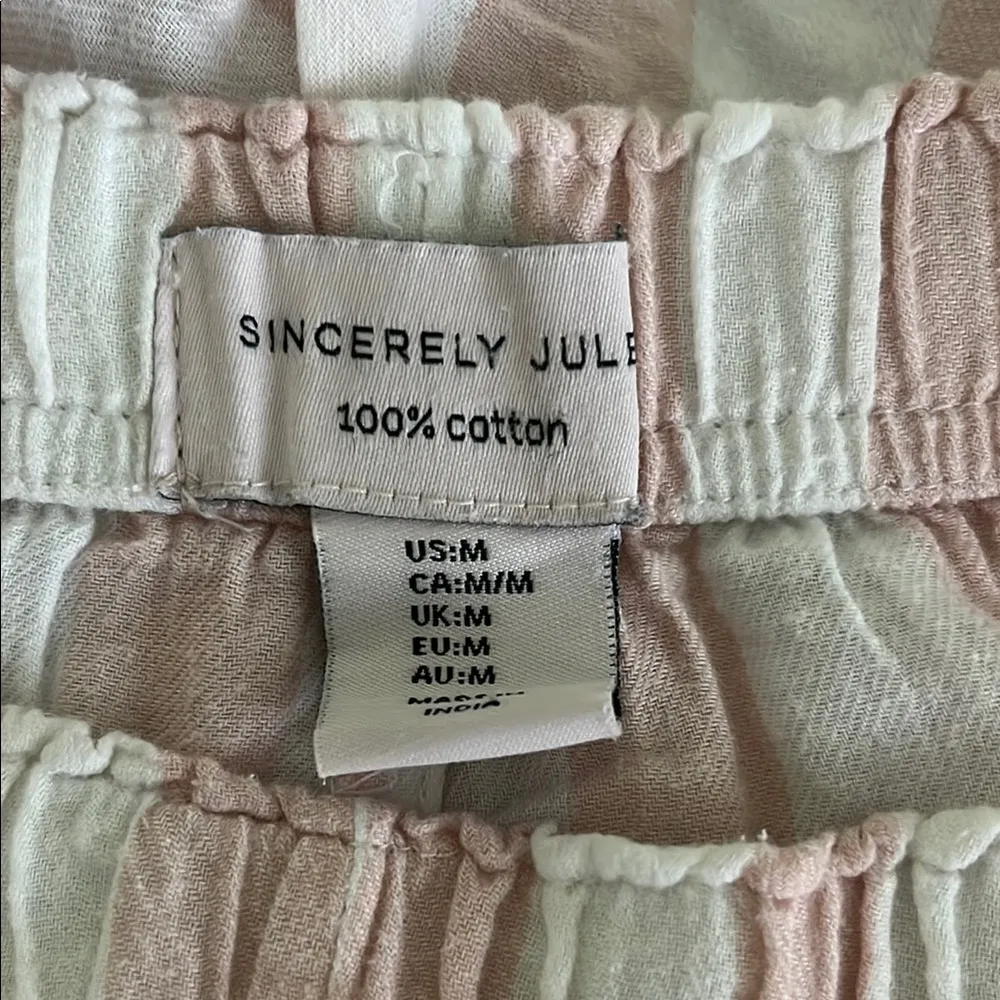 Sincerely Jules Pink & White 2 pc Pajama Set Size M - Image 3