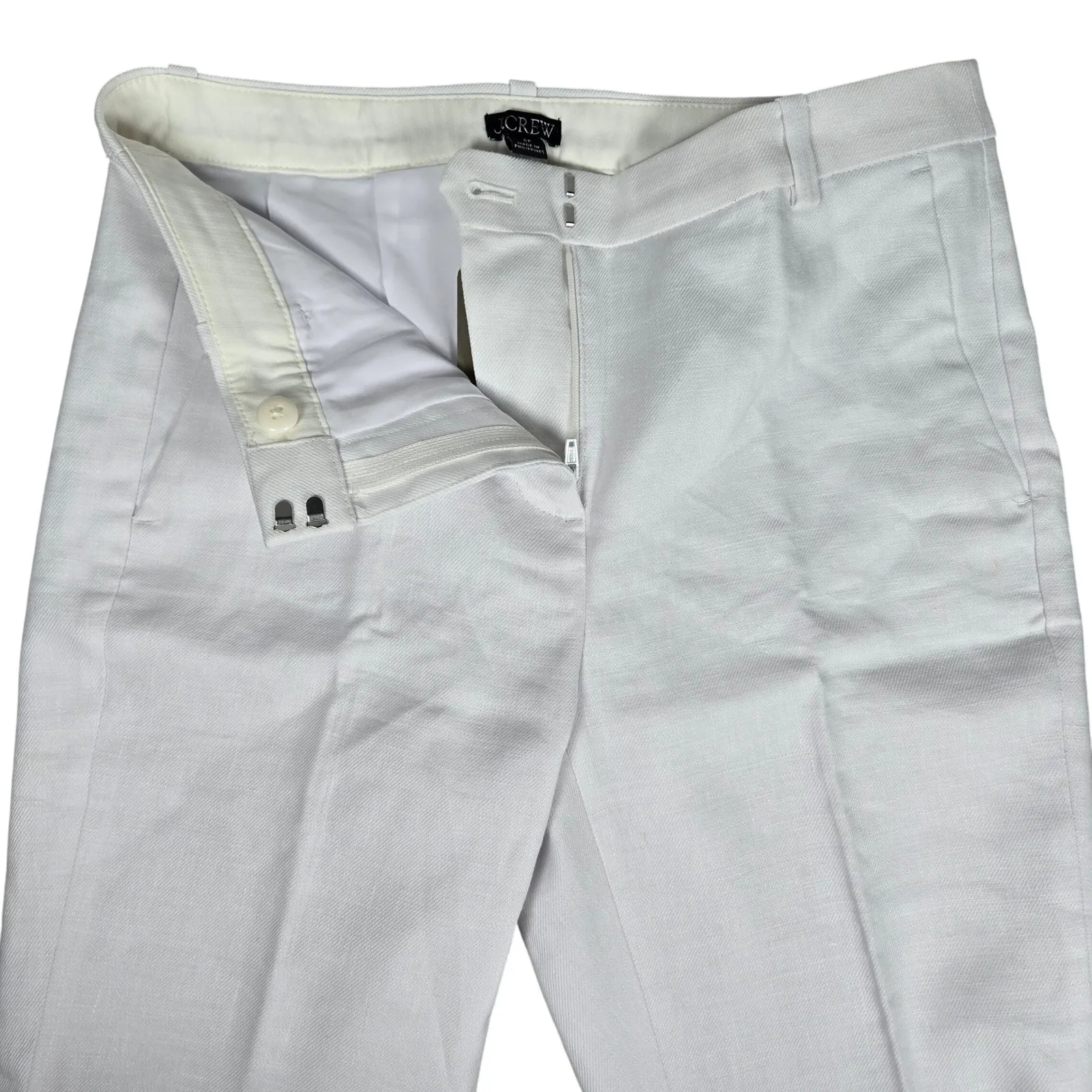 J Crew Petite Kaya pant in stretch linen blend White CI426 P0 NWT Trouser Career - Image 3