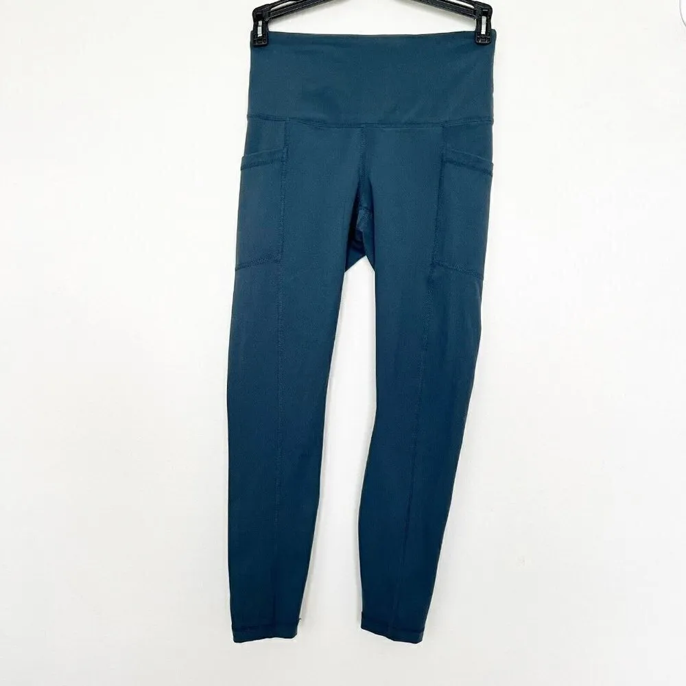 𝅺YOGALICIOUS crop Leggings yoga XSmall blue teal Activewear pants NEW - Image 8