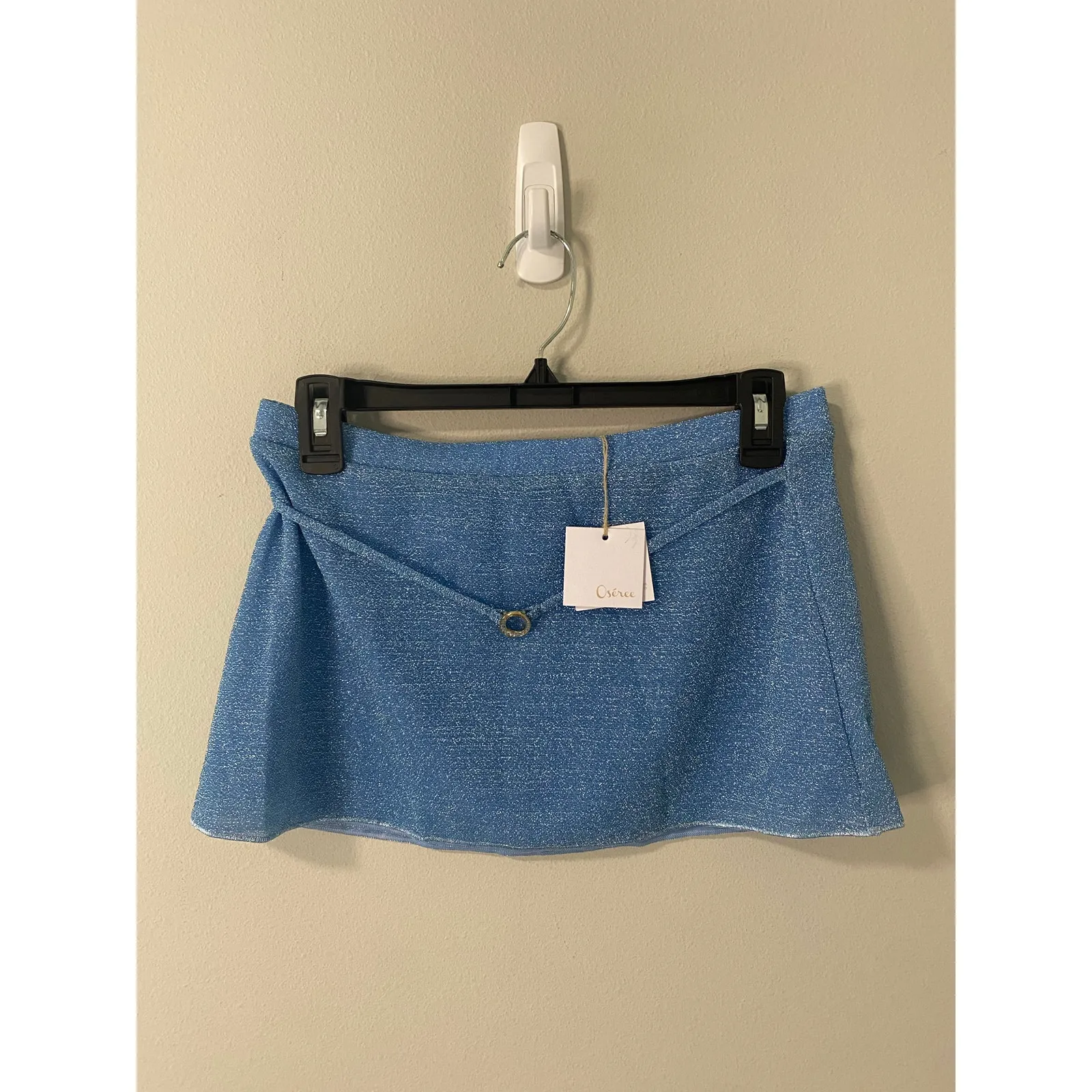 New Oseree Lumiere Mini Skirt, Size Medium (RETAILS for $215) Blue - Image 2
