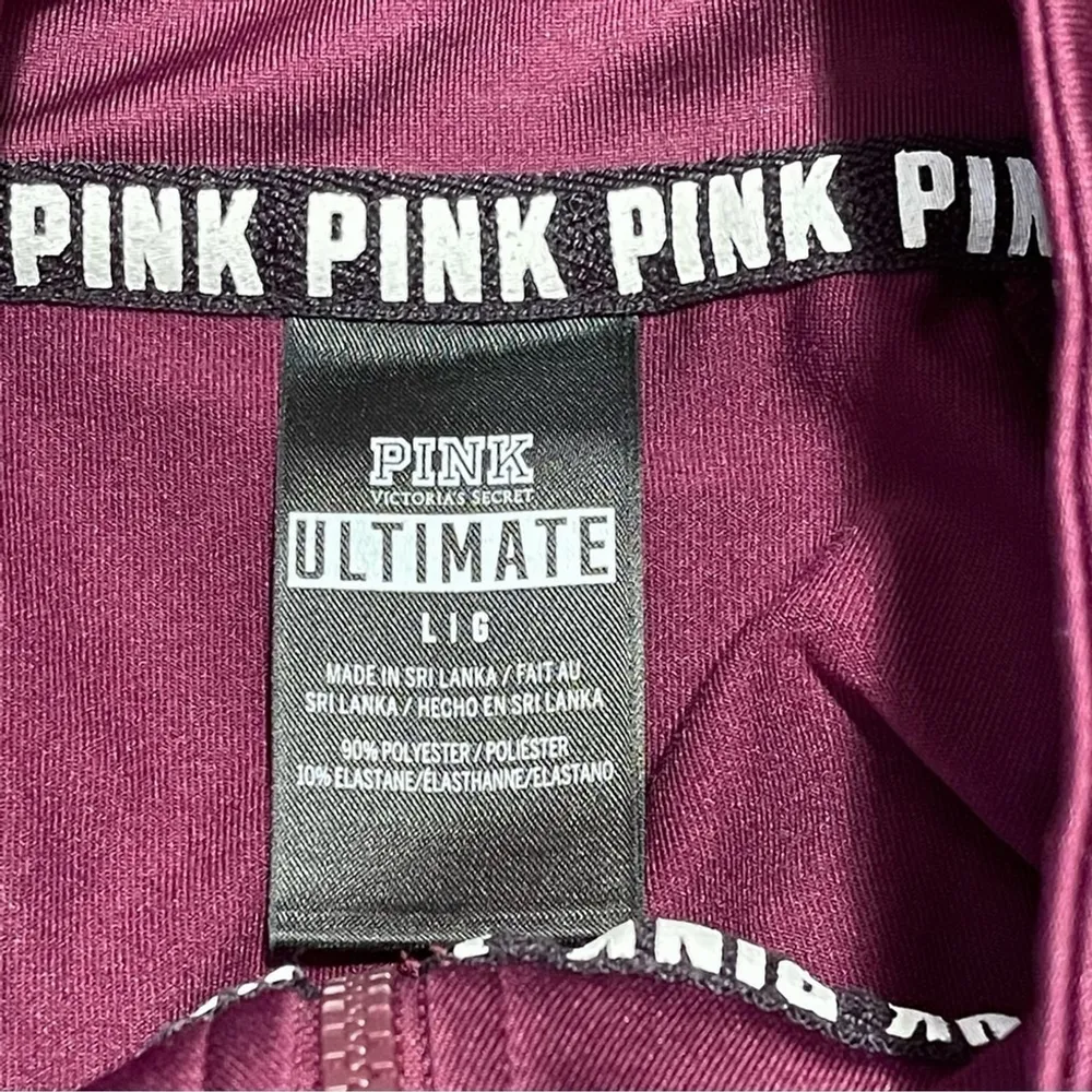 Victoria's Secret VS PINK Dog Logo 3/4 zipper Sweater sport top workout Y2K Sz L - Image 10