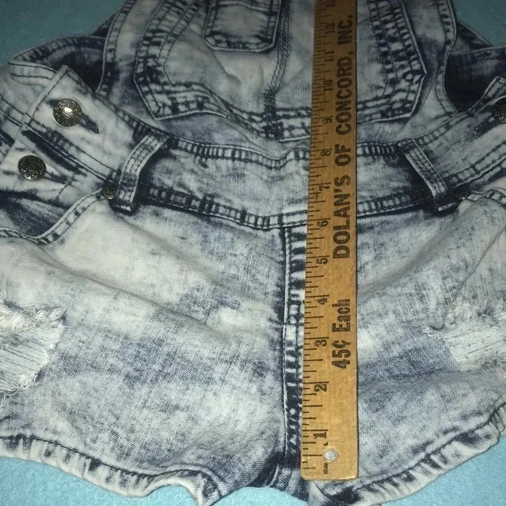 BLUE SPICE overall distressed shorts Y2K size 5 - Image 10