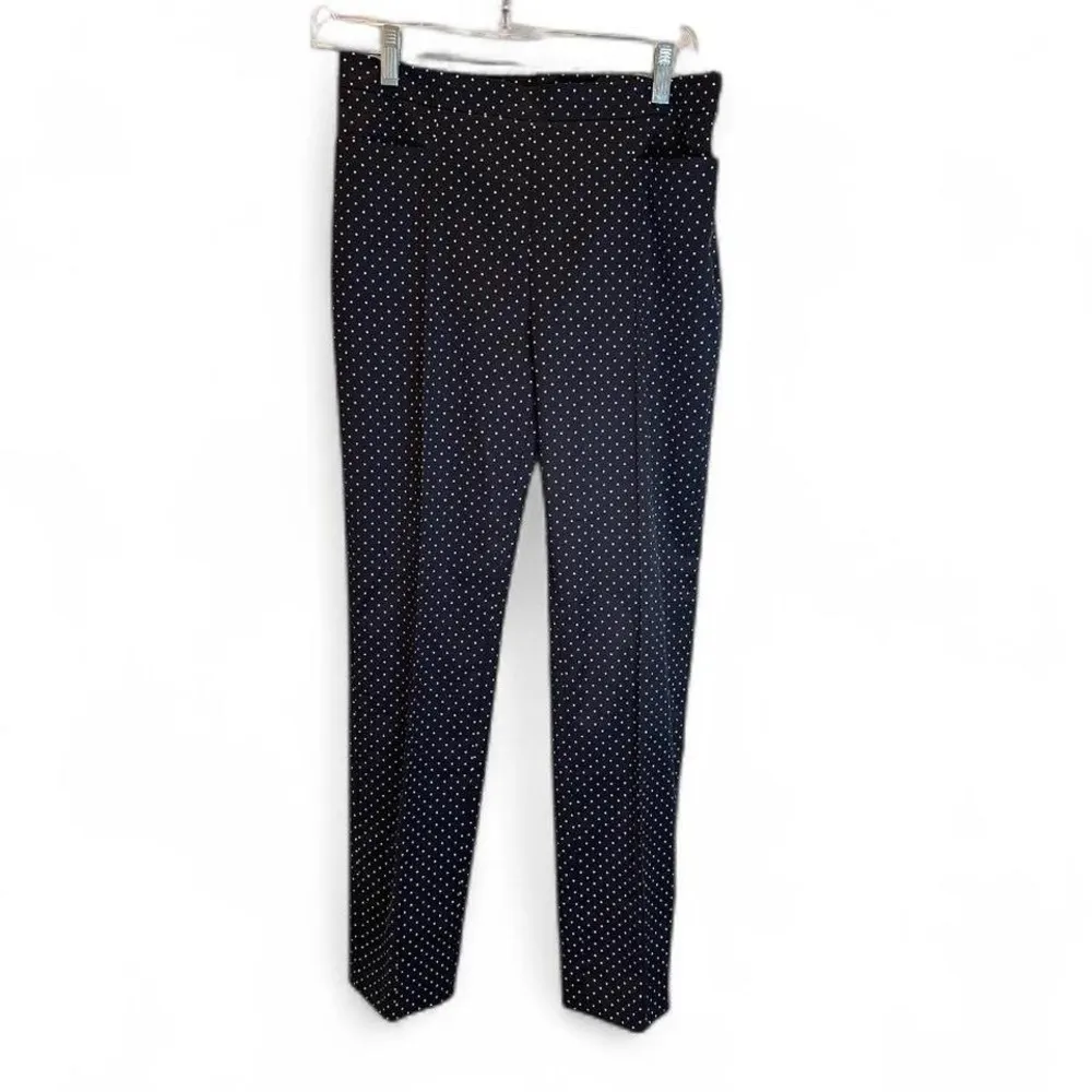 Akris Punto Franca Mini Dot Stretch Cotton‎ Pants US 4 Black White Polka Dot - Image 2