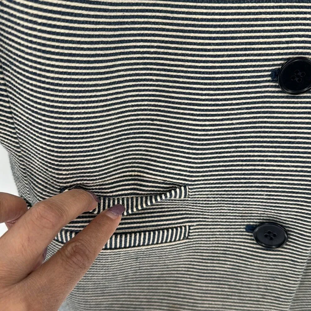 TALBOTS THE JACKIE FIT Button Down Blazer jacket striped size 4 petite - Image 4