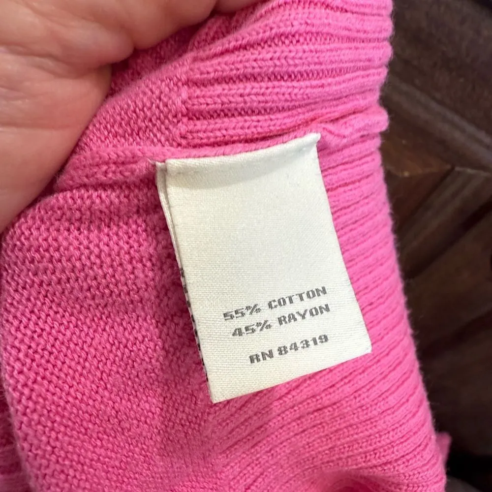 Neiman Marcus Pink Ruffled Flutter Sleeve Blouse - Image 6