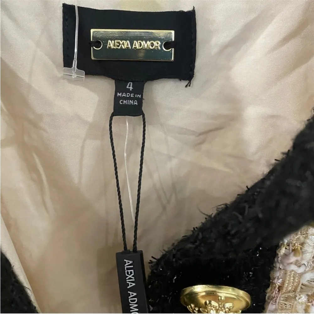 Alexia Admor tweed button up dress with gold buttons NWT - Image 8