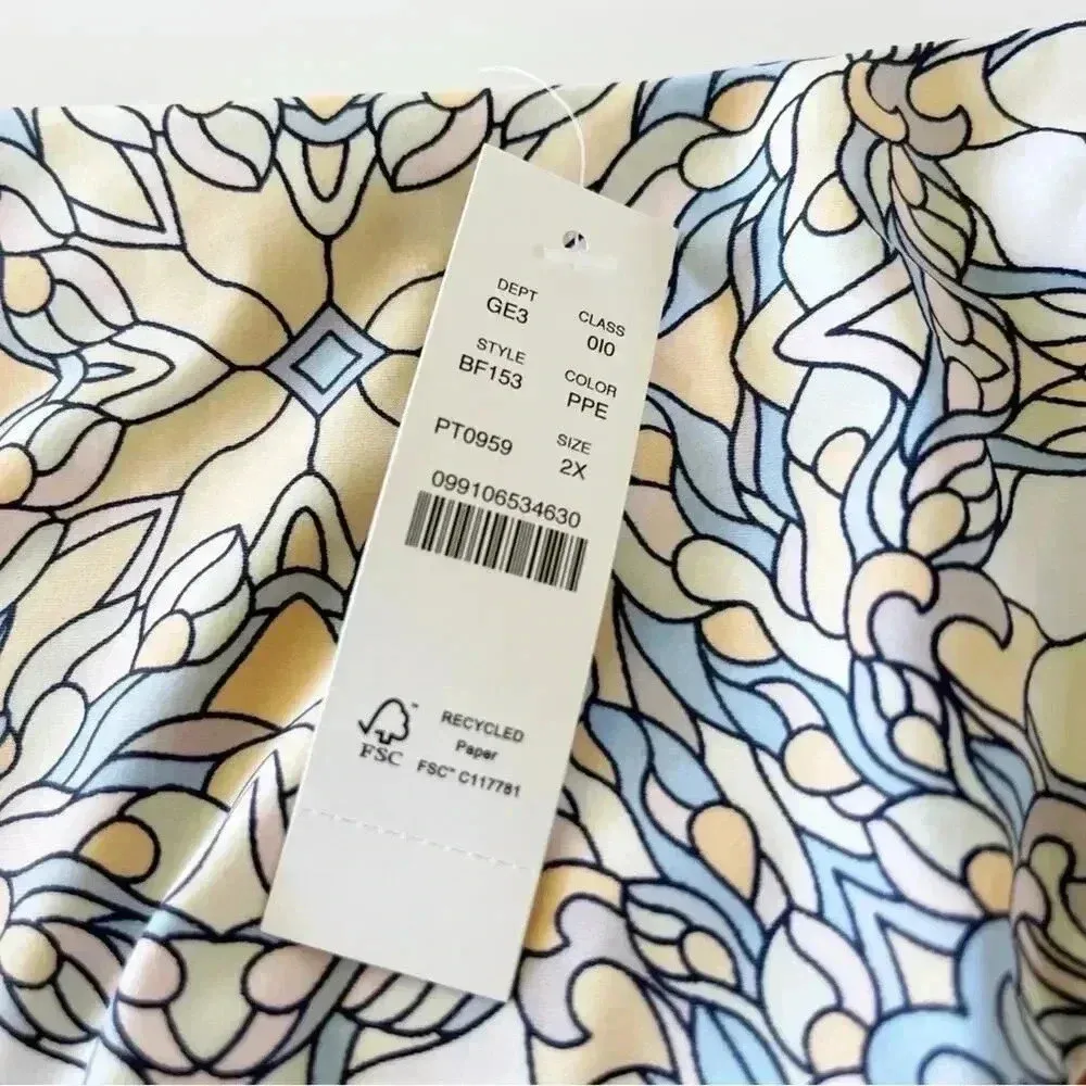 J.Crew Active curved waist cheeky bikini bottom kaleidoscope print Size 2X NWT - Image 6