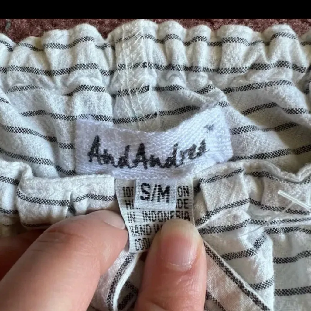 And Andrea 100% cotton strip fisherman pants size small - Image 5