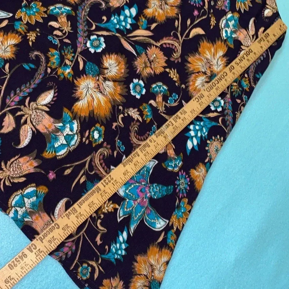 XHILARATION floral paisley gauzy cutout choker neckline halter midi dress size M - Image 11