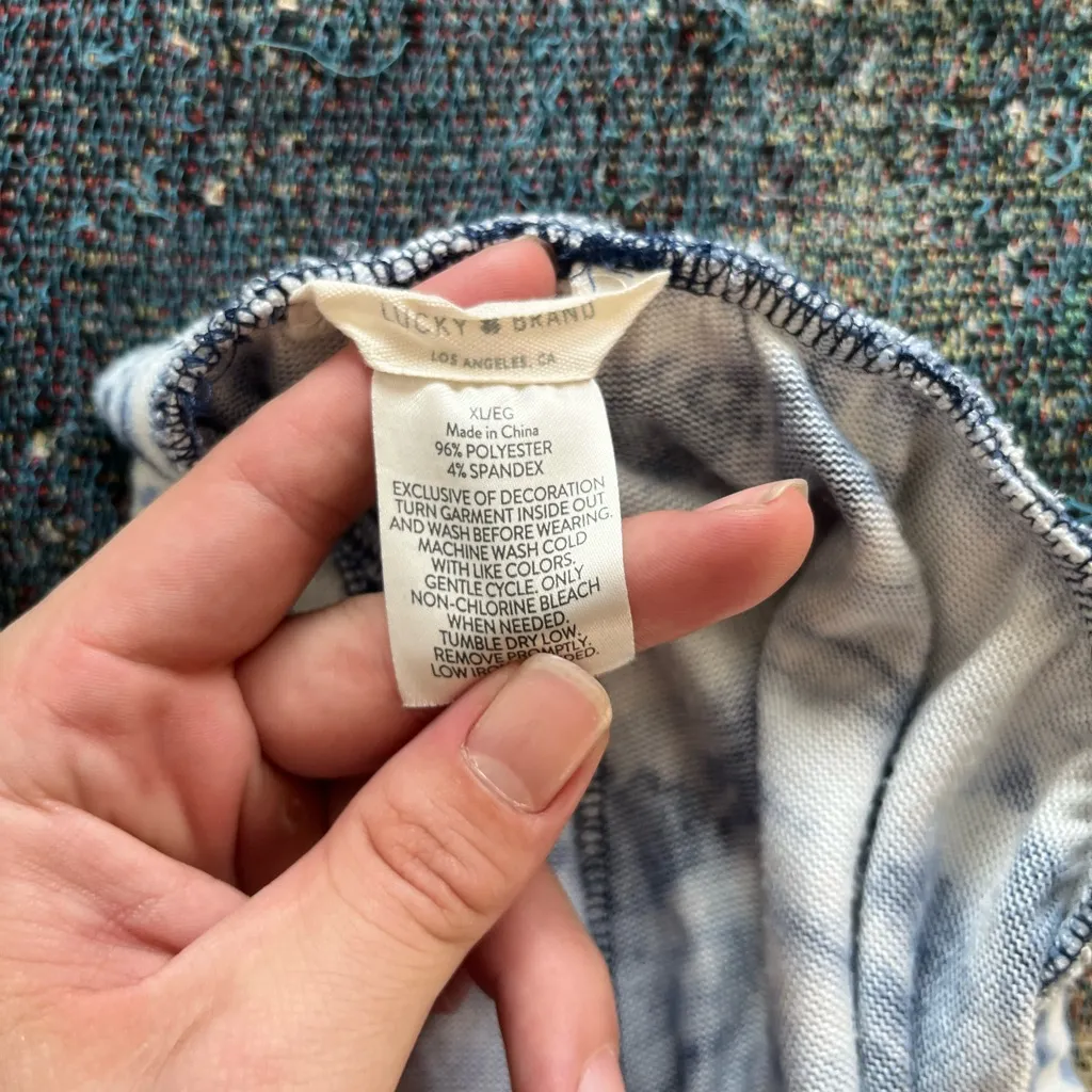 Lucky Brand Blue Tie Dye Shorts Women’s XL Pull On Elastic Waist Athleisure Y2K - Image 12