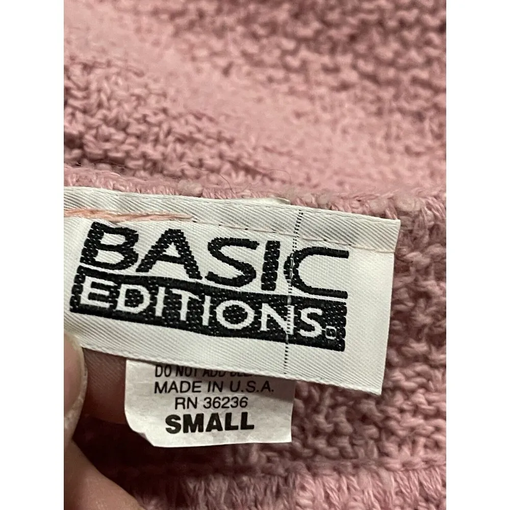 Basic Editions Womens Sweater Pink Size S Long Sleeve Pull Over‎ D - Image 7
