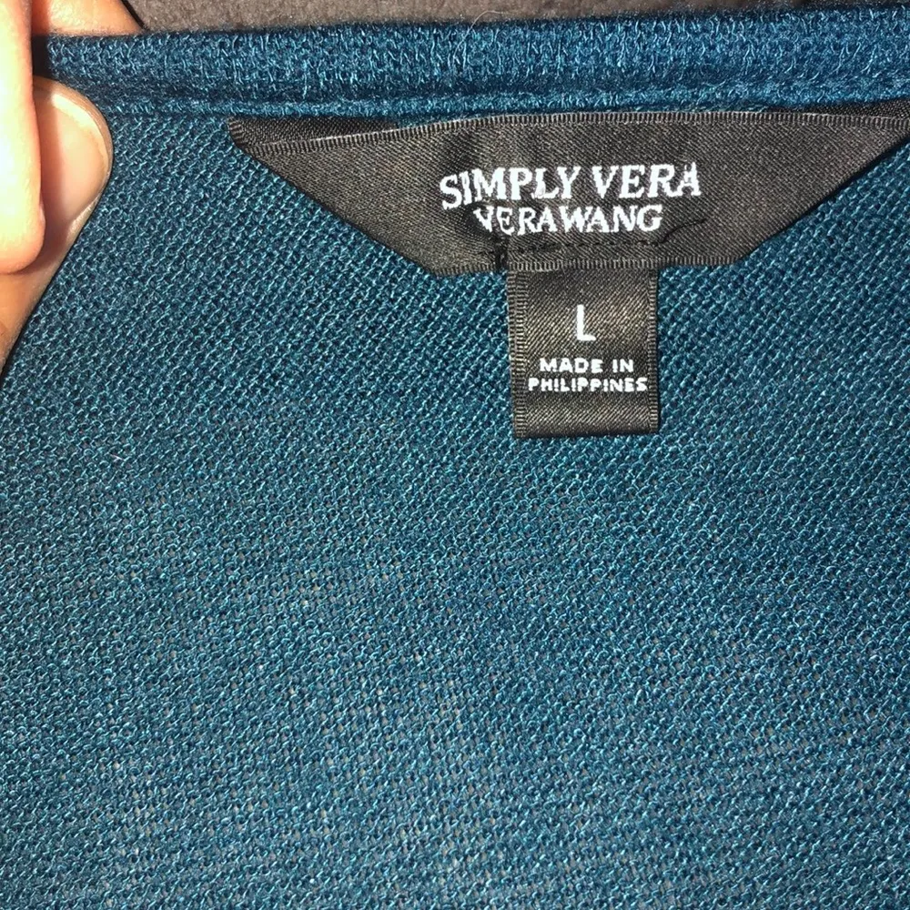 SIMPLY VERA VERA WANG Blue/Green Tunic Top Size L - Image 5