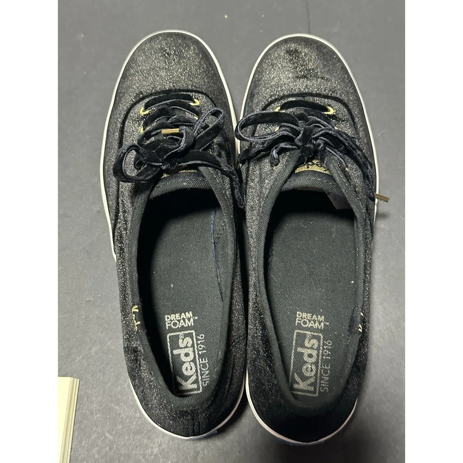 Keds Kate Spade black glitter sneakers, size 8 - Image 6