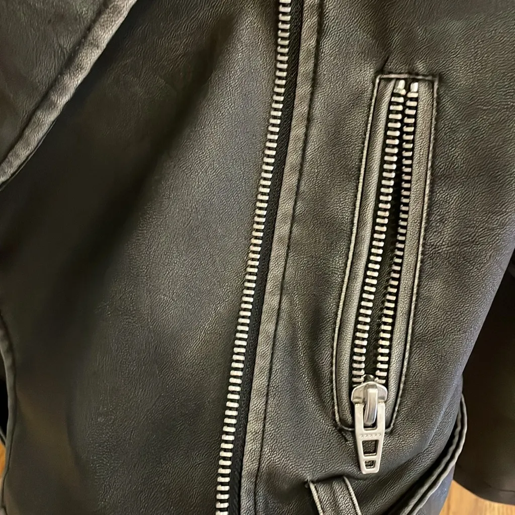 Black BLANKNYC Faux Leather Belted Moto Jacket Size XS - Image 11