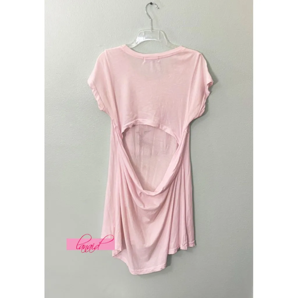 Wildfox Digital Cat Daisy Dress Baby Open Cut-Out Draped Back Backless A-Line S - Image 6