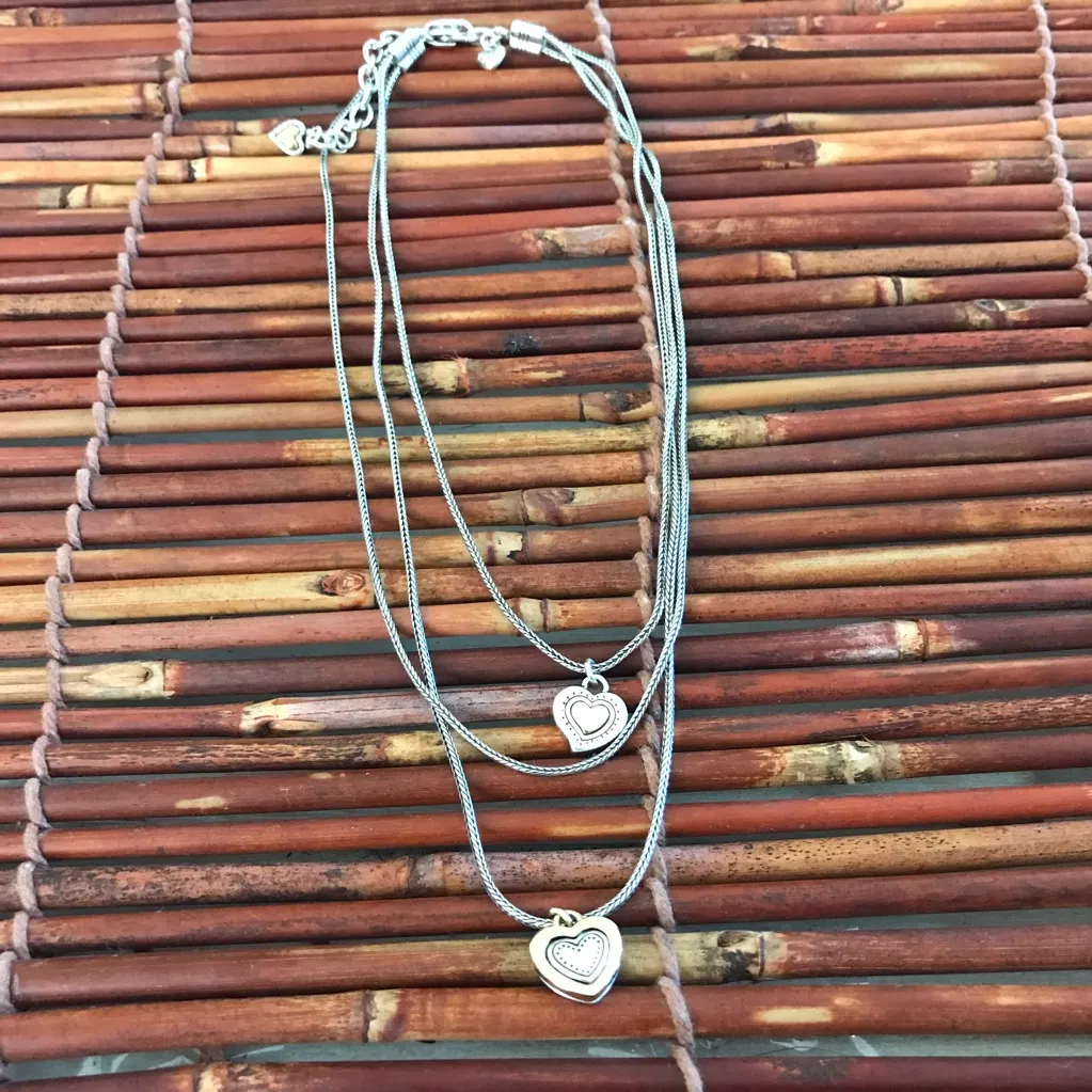 Brighton Triple Strand with two Hearts Necklace - Image 3