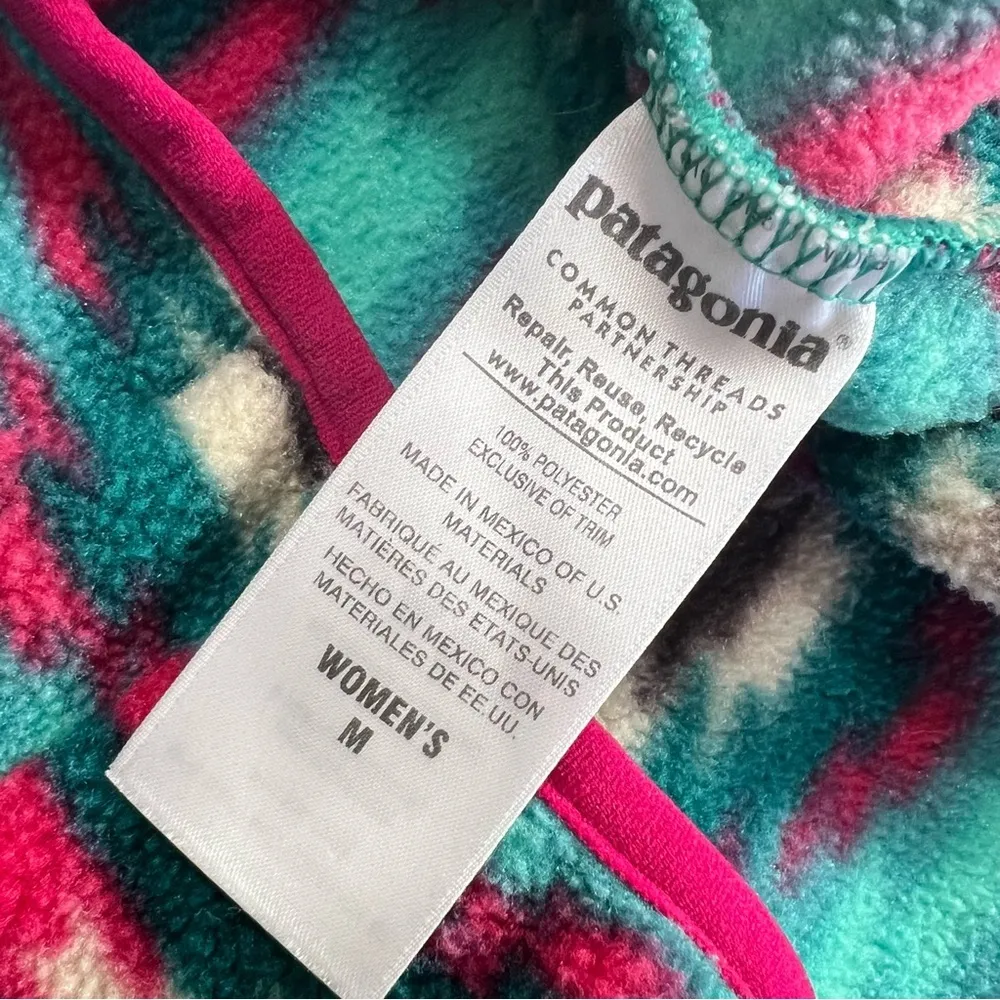 Patagonia Synchilla Snap T Wild Desert Beryl Green Fleece Southwestern Jacket - Image 6