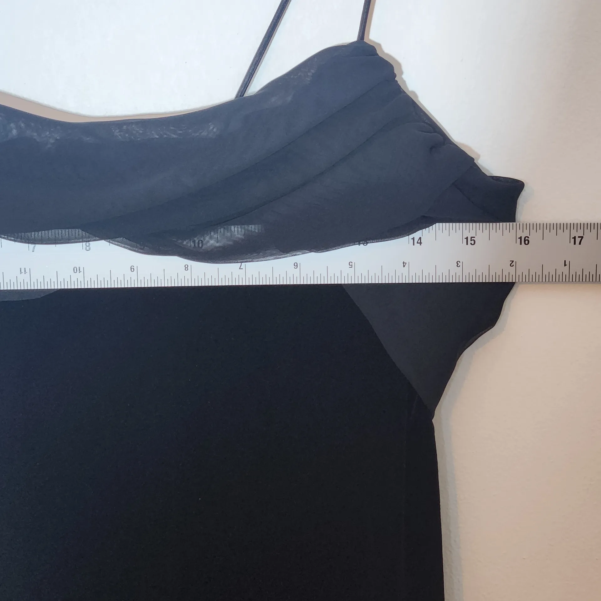 Betsy & Adam Black Velvet Bodycon Mini Formal Dress with Chiffon Size 14 P NWT - Image 7