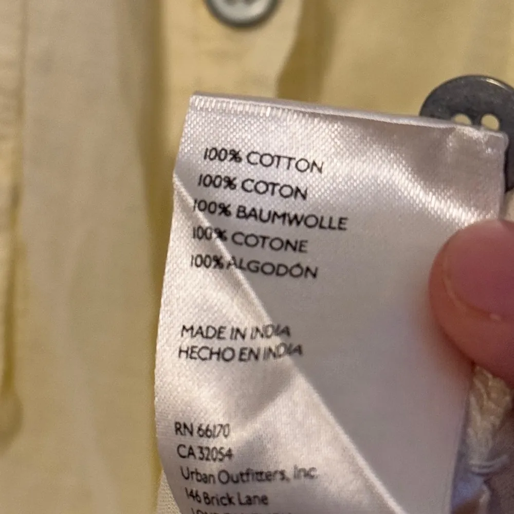 Free People We The Free Sheer Luck Shirt Button-up Top Size Small Yellow - Image 10