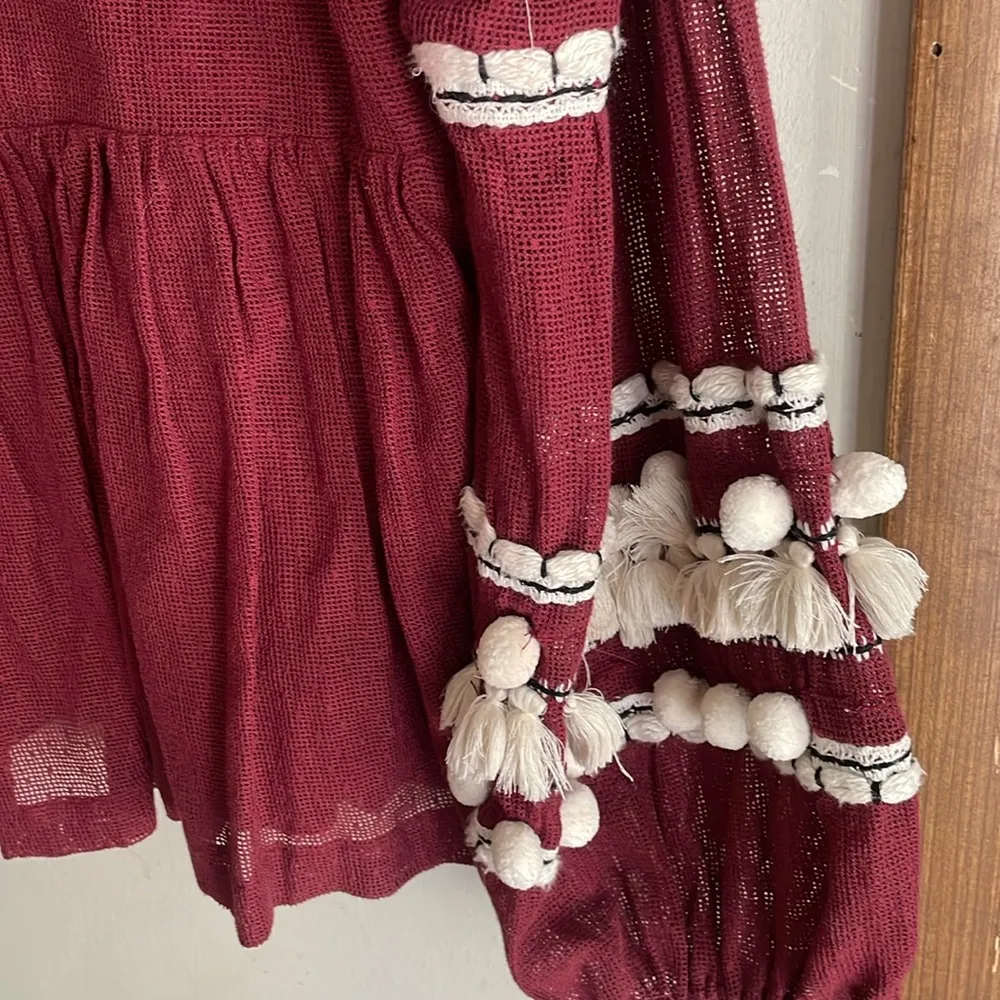 Anthropologie Vineet Bahl Nisha Embroidered Pom Pom Peasant Top - Image 12