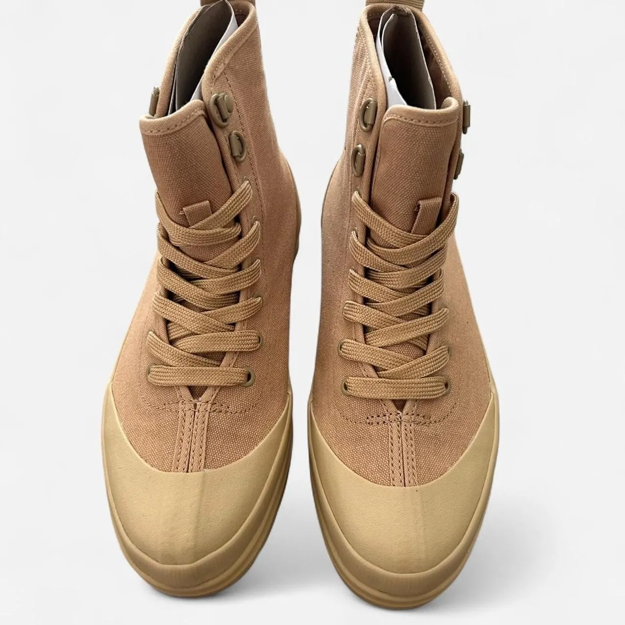Everlane Canvas Utility Combat Platform Boots – Tan Lug Sole (6.5, NIB) - Image 3