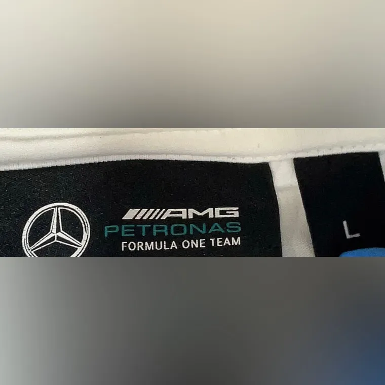 Mercedes Benz AMG Petronas 2019 Formula 1 Women’s Crewneck Tee In White Size L Size L - Image 4