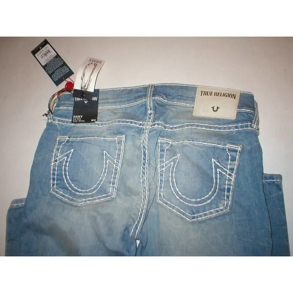 New $329 Womens True Religion Brand Jeans NWT Casey Super T Skinny USA Blue 26 - Image 2