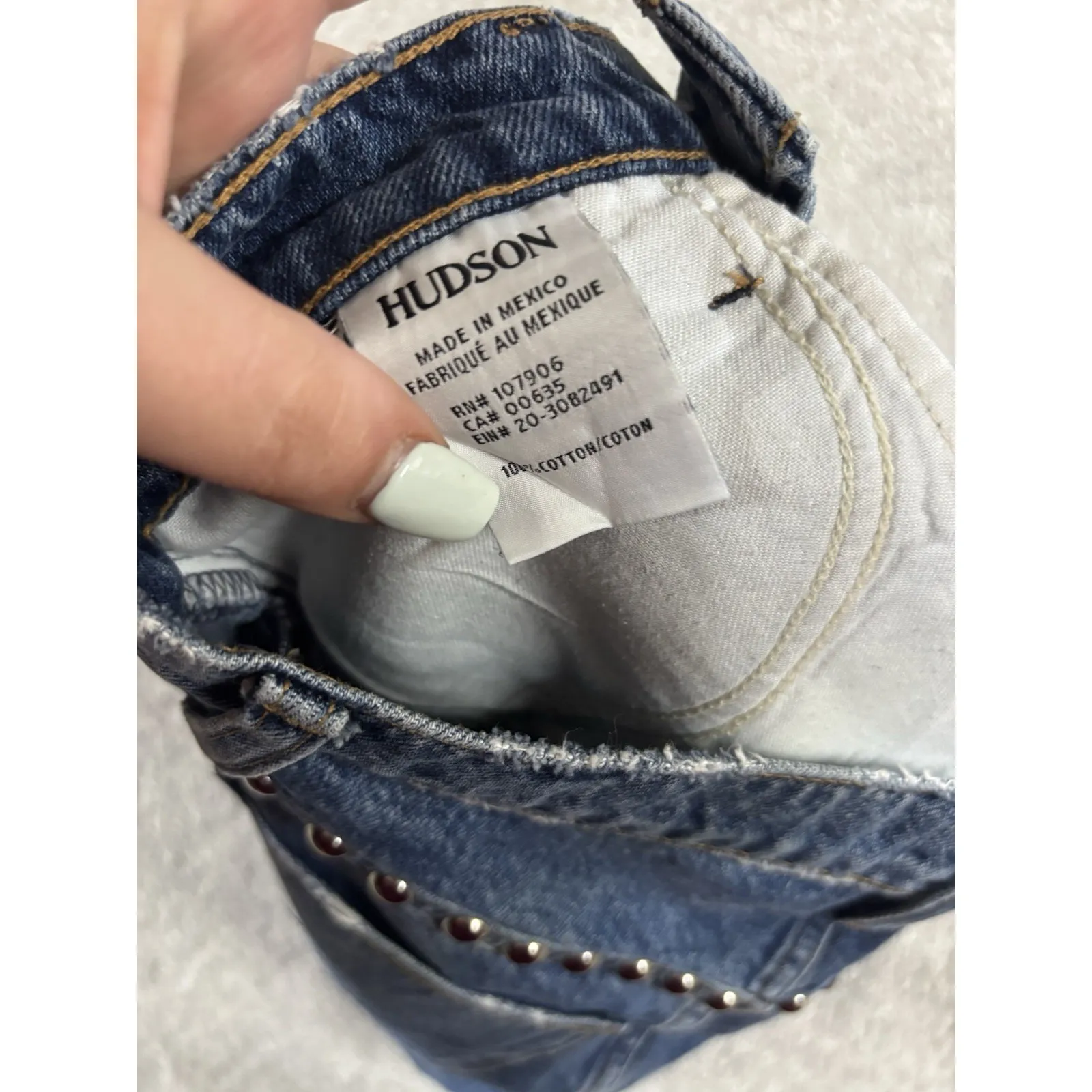 Hudson Jeans The Viper Womens‎ SZ 25 Frayed Hem Denim Mini Skirt Blue Stuffed - Image 4