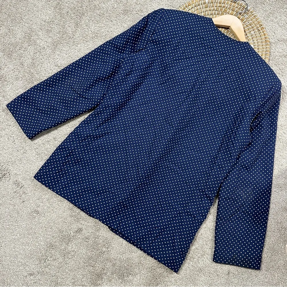 Pendleton Womens Vintage Polka Dot Print Lightweight Blazer Jacket Retro Navy 10 - Image 6