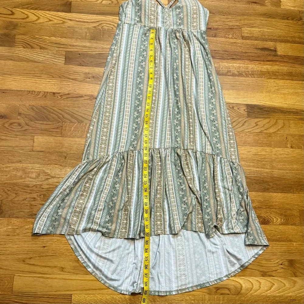 Derek Heart Women’s Medium Stripe Print Floral Braided Maxi Dress Stretch Summer - Image 9